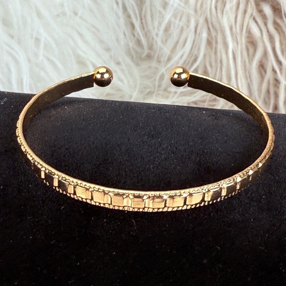 Goldtone Stackable Cuff Bracelet - Picture 3 of 13